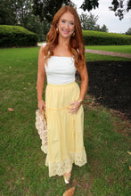 Load image into Gallery viewer, Daze Eyelet Maxi Skirt-Yellow
