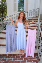 Load image into Gallery viewer, Links Striped Midi Dress- Light Blue

