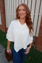 Load image into Gallery viewer, Wrapped In Warmth Knit Poncho-Cream
