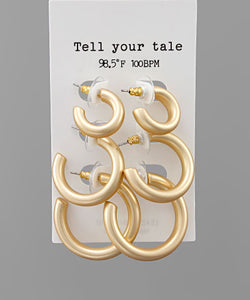 3 Pair Hoops Set