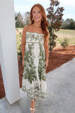 Load image into Gallery viewer, Willow Floral Scalloped Midi Dress-Olive
