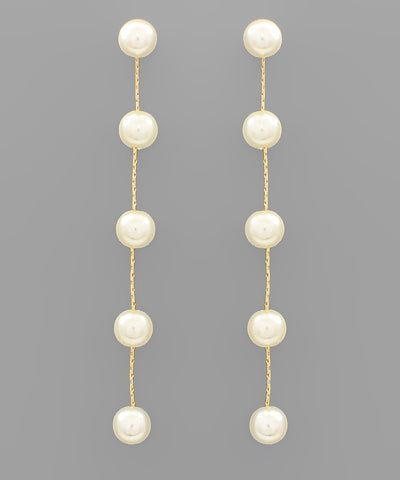 Pearl Linear Drop Earrings