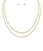 Load image into Gallery viewer, Color Beads &amp; Pearl Dual Necklace Set
