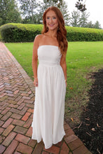 Load image into Gallery viewer, Luna Strapless Smocked Dress-White
