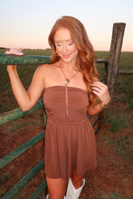 Load image into Gallery viewer, Carmen Strapless Waist Romper-Brown
