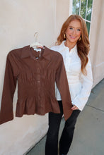 Load image into Gallery viewer, As Usual Button Up Top-Brown
