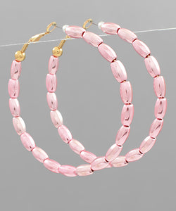 Rice Ball Beads Round Hoops
