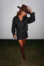 Load image into Gallery viewer, Fall For It Denim Skirt Set
