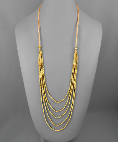 Gold Beaded Layer Necklace – Ginger Bee Boutique