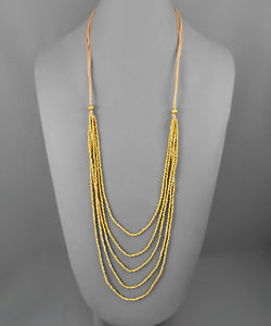 Gold Beaded Layer Necklace