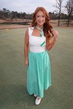 Load image into Gallery viewer, Fairway Stripe Midi Skirt- Green

