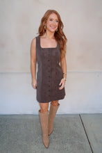 Load image into Gallery viewer, Autumn Avenue Suede Mini Dress-Brown
