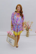 Load image into Gallery viewer, Aztec Print Chiffon Cover Up- Purple
