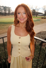 Load image into Gallery viewer, Sunshine Button Knit Top-Yellow
