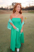 Load image into Gallery viewer, Bella Strapless Flowy Midi Dress-Green
