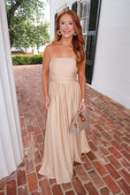 Load image into Gallery viewer, Luna Strapless Smocked Dress- Light Beige
