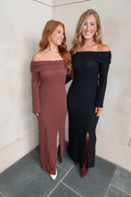 Load image into Gallery viewer, Connie Off Shoulder Maxi Dress-Brown
