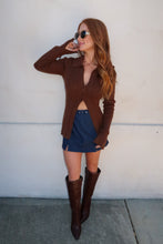 Load image into Gallery viewer, Toby Knit Cardigan- Brown
