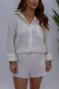 Best Days Smocked Set Button Up- Cream