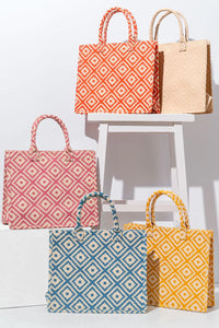 Charlotte Geometric Fabric Tote
