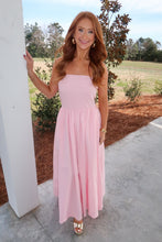 Load image into Gallery viewer, Bella Strapless Flowy Midi Dress-Pink
