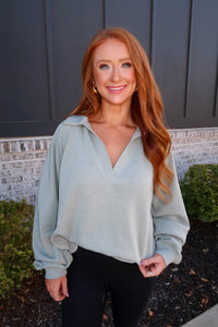 Molly Raglan Sleeve Sweatshirt- Sage