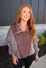Load image into Gallery viewer, Turner Oversized Fleece Sweatshirt-Brown
