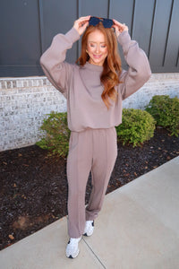 Crisp Fall  Pant Set- Mocha