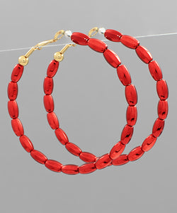 Rice Ball Beads Round Hoops