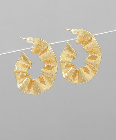 Brass Waved Hoops