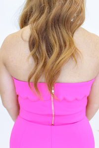 All Things Scalloped Set Tube Top- Pink