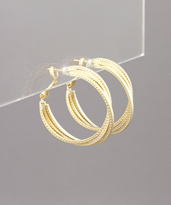 Gold Triple Hoop Earring