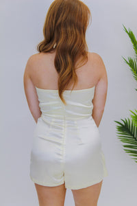 Almost Love Halter Romper- Champagne