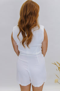 Forever You Blazer Romper- White