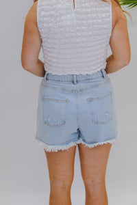 Frayed Hem Denim Shorts