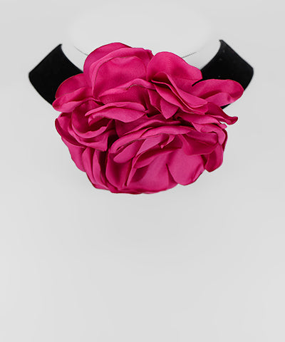 Color Flower Velvet Choker Necklace