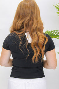 Lacy Seamless Swiftly Tee - Black