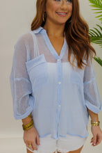 Load image into Gallery viewer, Sunbathing Knit Button Up- Blue
