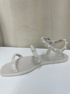 Studded Strap Sandal- Matte Off White