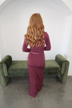 Load image into Gallery viewer, Abel Top &amp; Maxi Skirt Set- Dark Cherry
