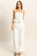 Load image into Gallery viewer, Chaney Buttoned Top And Pants Set-White

