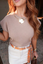 Load image into Gallery viewer, Kali Cap Sleeve Knit Sweater Top- Taupe
