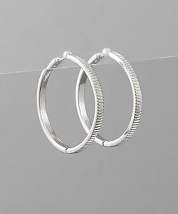 Brass Texture Huggie Hoops