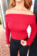 Load image into Gallery viewer, Ruby Ribbed Sweater-Red
