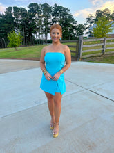 Load image into Gallery viewer, Lundi Strapless Romper-Aqua
