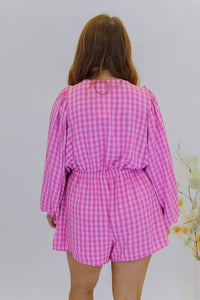 Candy Smocked Romper- Pink