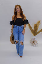 Load image into Gallery viewer, Simply The Best Puff Sleeve Top- Black
