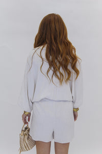 Dianna Linen Romper- Sand