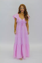 Load image into Gallery viewer, Darling Poplin Tiered Maxi Dress- Lavender
