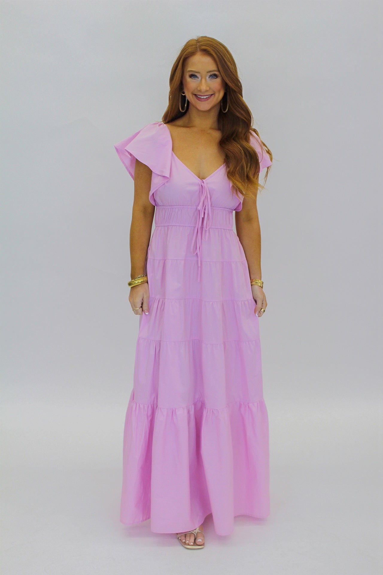 poplin tiered maxi dress Darling Poplin Tiered Maxi Dress- Lavender – Ginger Bee Boutique
